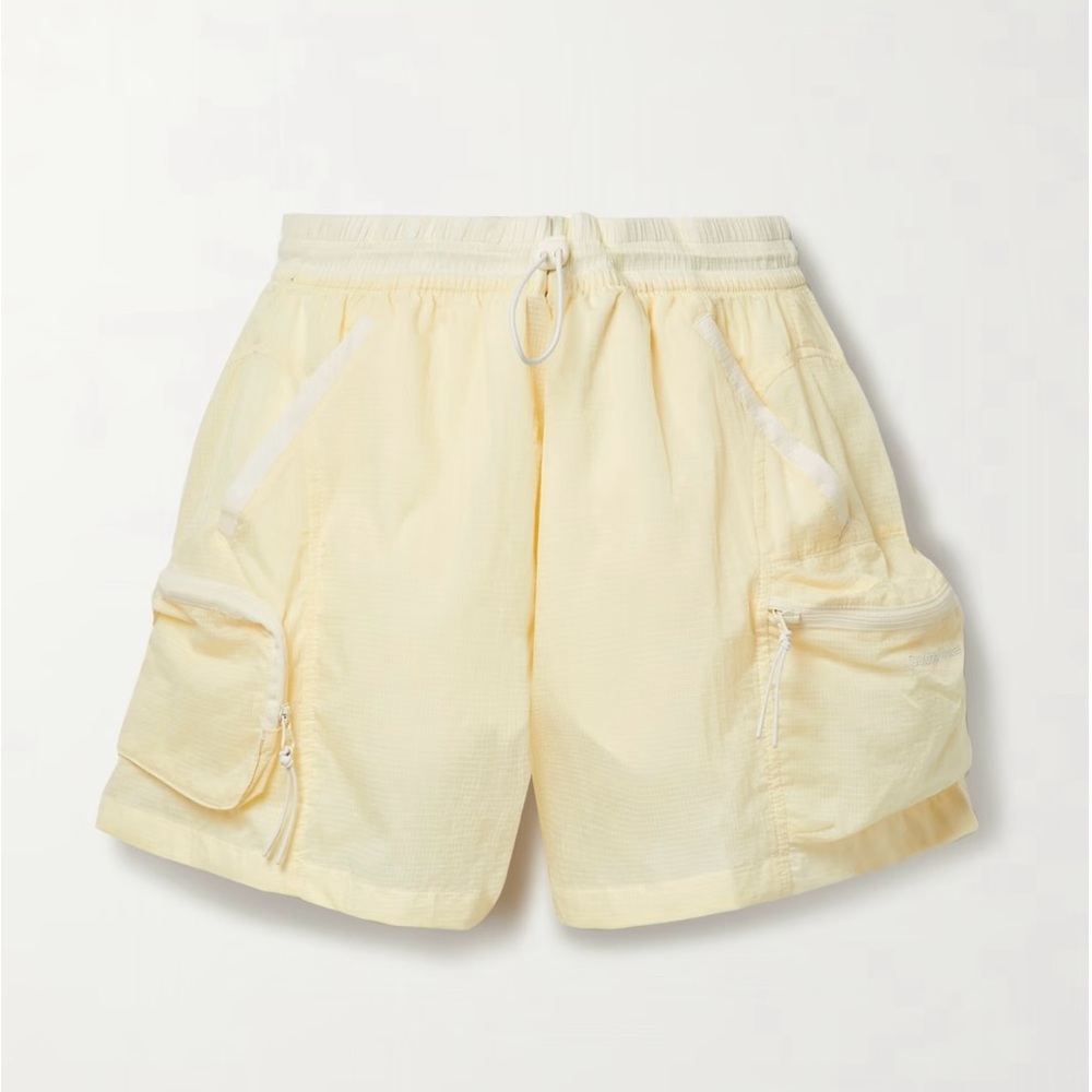 Outdoor Voices Cream Cargo Shorts with Elastic Waistband